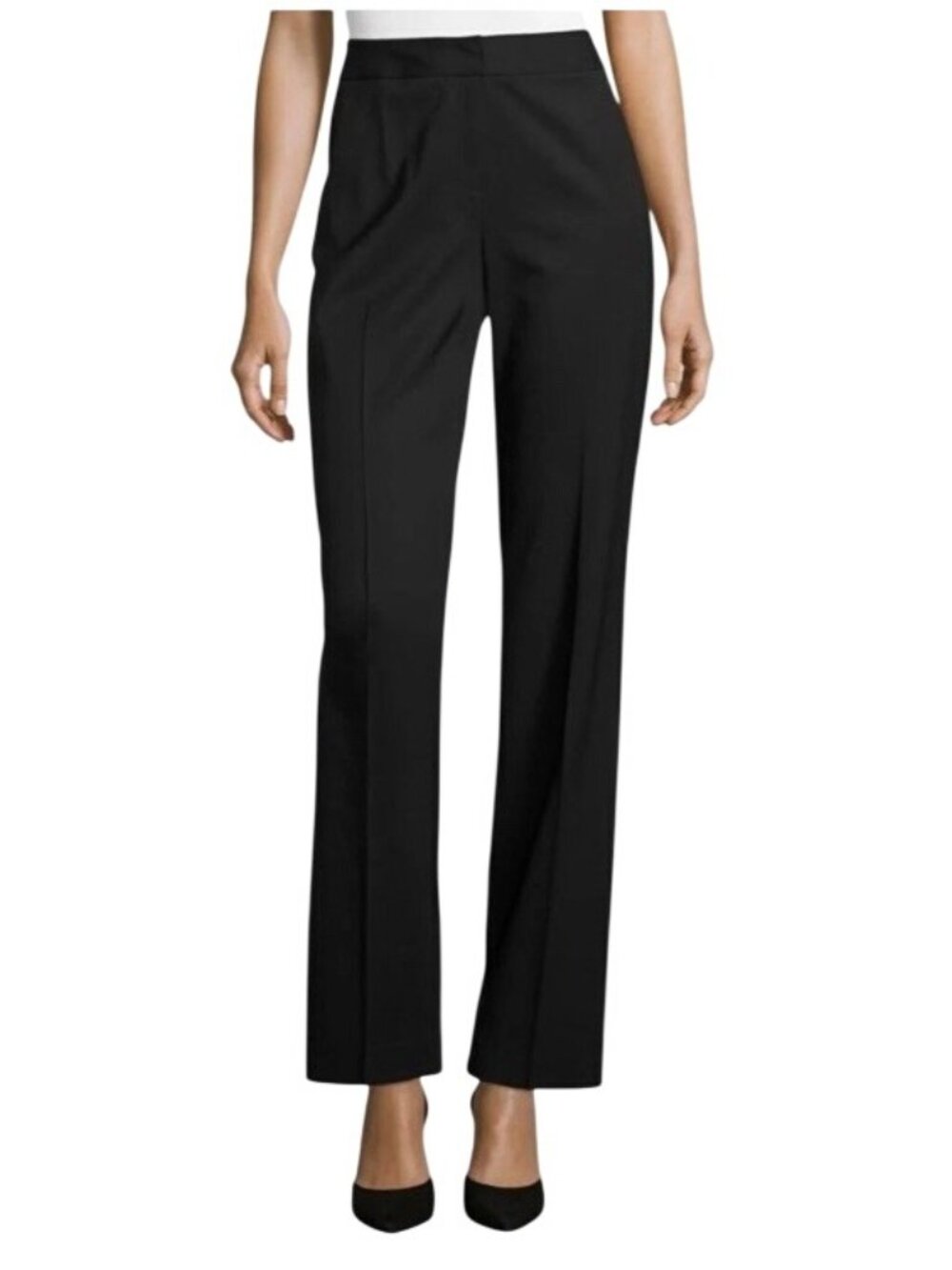 LAFAYETTE 148 NY 'Menswear' Virgin Wool Dress Pants Trousers Women’s 12 Black - Picture 2 of 16